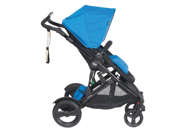 E-brake stroller cobalt blue side